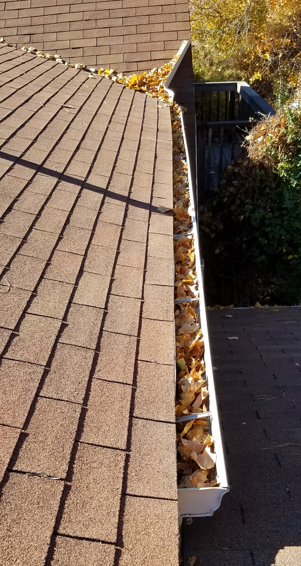 Clean gutters cleared of leaves by Purity Cleaning Systems in Utah County, UT